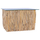 Couchtisch Mit Glasplatte 66X66X40 Cm Massivholz Teak