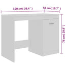 Schreibtisch 100×50×76 Cm Holzwerkstoff