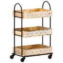 Küchenwagen 3-Stufig 46X30X76 Cm Mango Massivholz