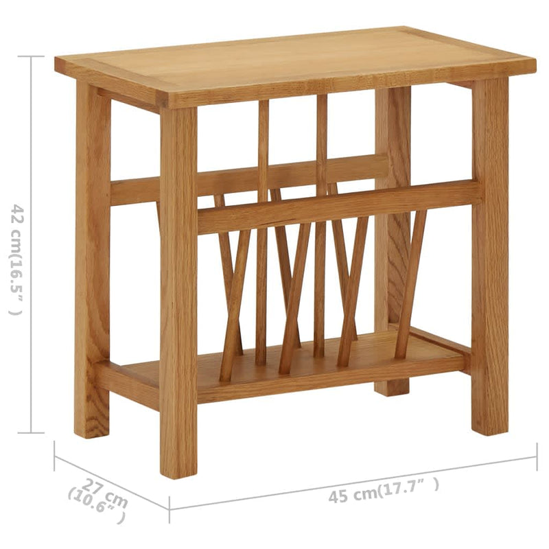 Zeitungstisch 45x27x42 cm Eiche Massivholz