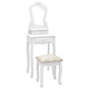 Schminktisch-Set Mit Hocker 50X59X136Cm Paulownia-Holz