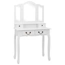 Schminktisch-Set Mit Hocker 80X69X141Cm Paulowniaholz