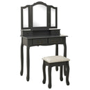 Schminktisch-Set Mit Hocker 80X69X141Cm Paulowniaholz