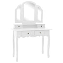 Schminktisch-Set Mit Hocker 100X40X146 Cm Paulownia-Holz