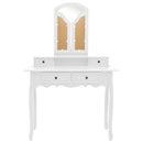 Schminktisch-Set Mit Hocker 100X40X146 Cm Paulownia-Holz