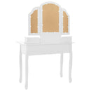 Schminktisch-Set Mit Hocker 100X40X146 Cm Paulownia-Holz