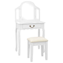 Schminktisch Mit Hocker 65X36X128 Cm Paulownia-Holz Mdf