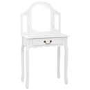 Schminktisch Mit Hocker 65X36X128 Cm Paulownia-Holz Mdf