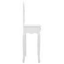 Schminktisch Mit Hocker 65X36X128 Cm Paulownia-Holz Mdf