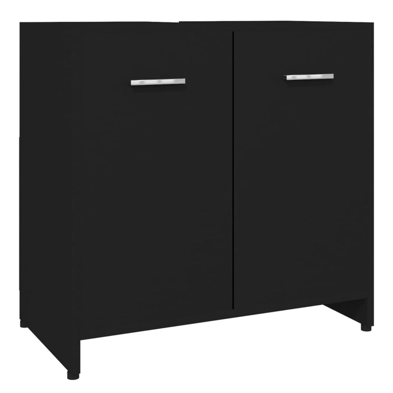 Badezimmerschrank Schwarz 60x33x61 cm Holzwerkstoff