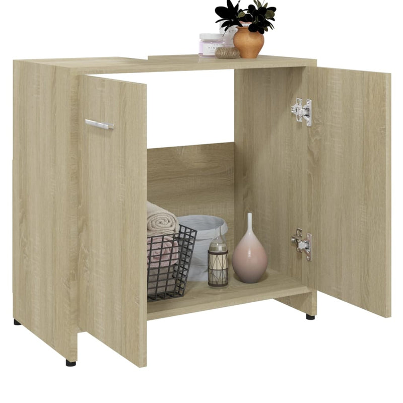 Badezimmerschrank Sonoma-Eiche 60x33x61 cm Holzwerkstoff