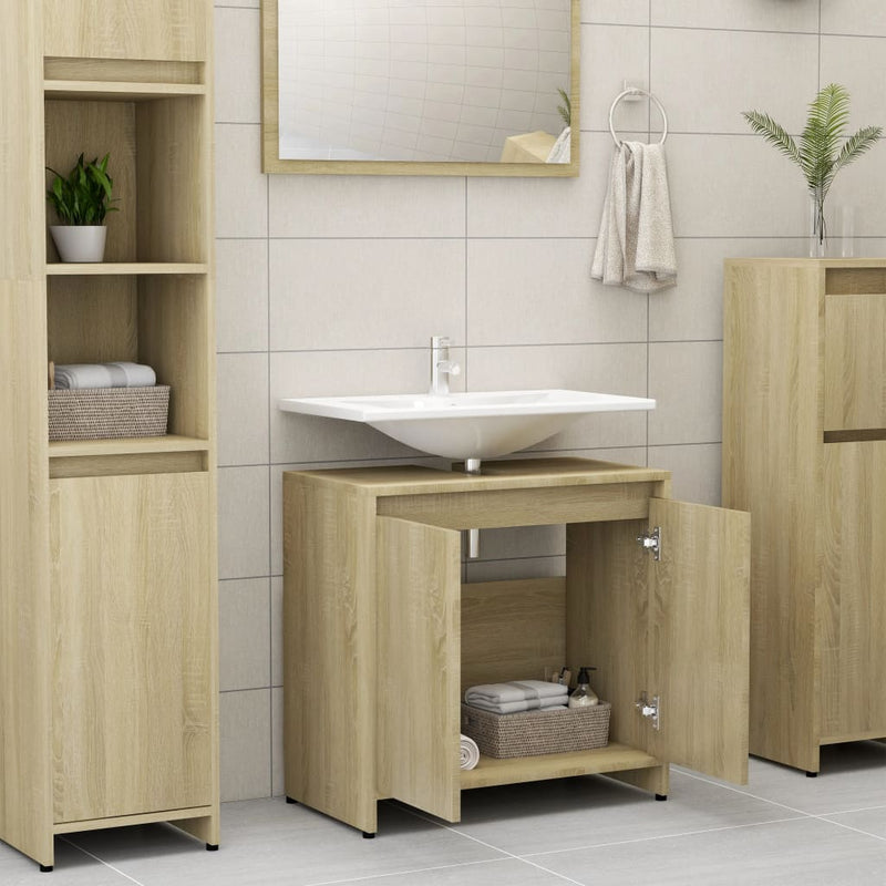 Badezimmerschrank Sonoma-Eiche 60x33x61 cm Holzwerkstoff