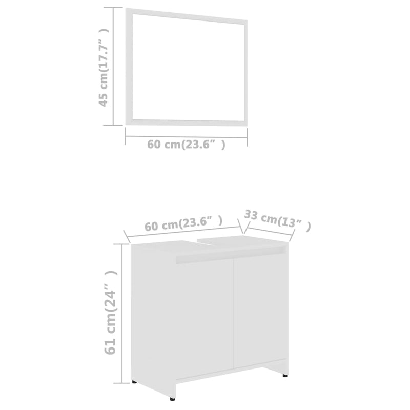 Badmöbel-Set Weiß Holzwerkstoff