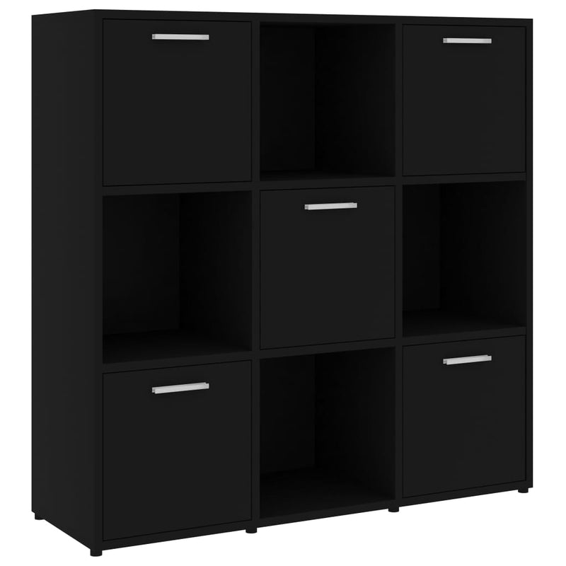 Bücherregal Schwarz 90x30x90 cm Holzwerkstoff