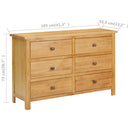 Kommode 105X33,5X73 Cm Massivholz Eiche