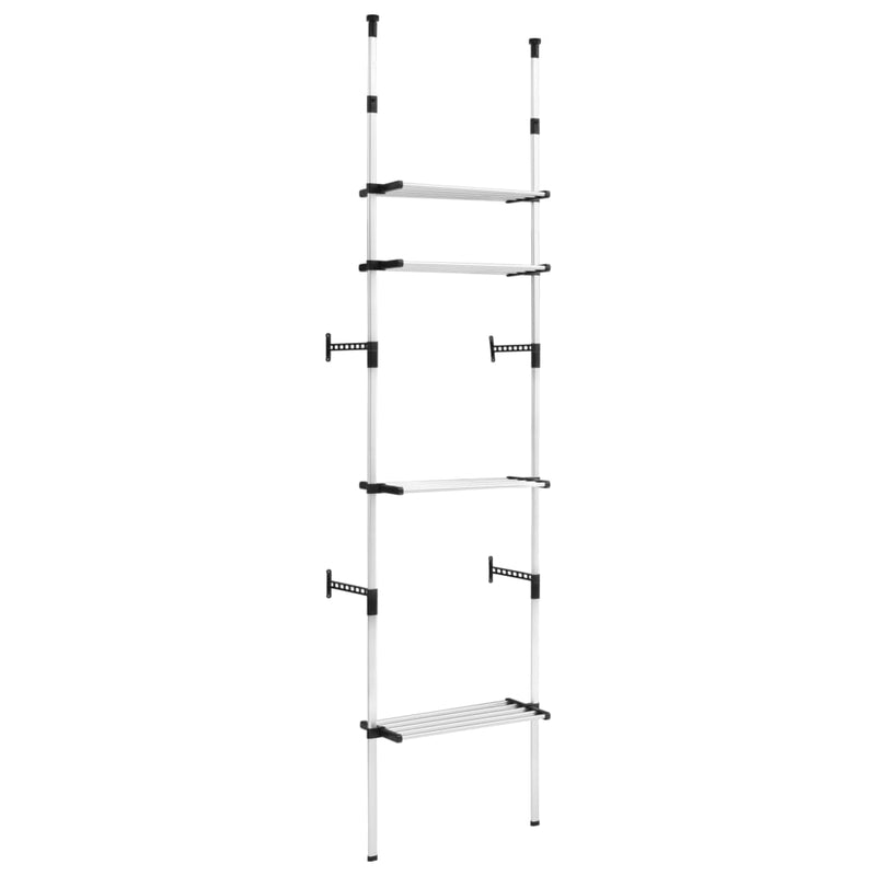Teleskop-Garderobe Mit Regalen Aluminium Silber