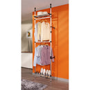 Teleskop-Garderobe Mit Stangen Und Regal Aluminium