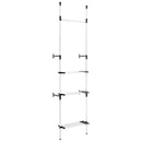 Teleskop-Garderobe Mit Stangen Und Regal Aluminium