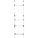 Teleskop-Garderobe Mit Stangen Und Regal Aluminium