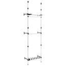 Teleskop-Garderobe Mit Stangen Und Regal Aluminium