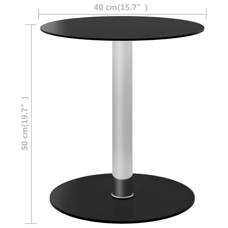 Couchtisch Schwarz 40 cm Hartglas