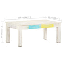 Couchtisch Weiß 110X60X45 Cm Massivholz Mango