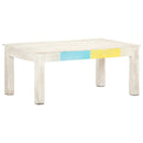 Couchtisch Weiß 110X60X45 Cm Massivholz Mango