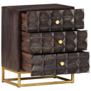 Nachttisch Schwarz Massivholz Mango