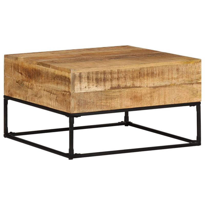 Couchtisch 68x68x41 cm Raues Mangoholz