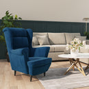 Ohrensessel Mit Hocker Samt
