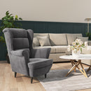 Ohrensessel Mit Hocker Samt