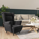 Ohrensessel Mit Hocker Samt