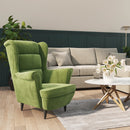 Ohrensessel Mit Hocker Samt