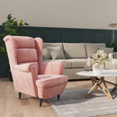 Ohrensessel Mit Hocker Samt
