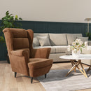 Ohrensessel Mit Hocker Samt