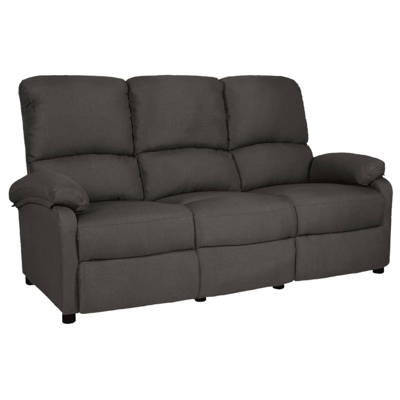 3-Sitzer-Sofa Verstellbar Dunkelgrau Stoff