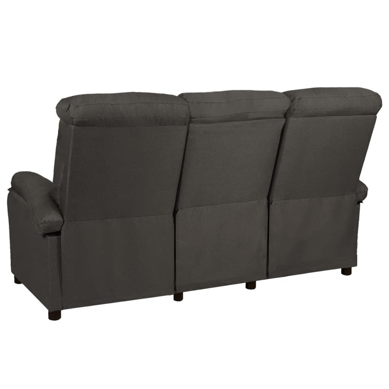 3-Sitzer-Sofa Verstellbar Dunkelgrau Stoff