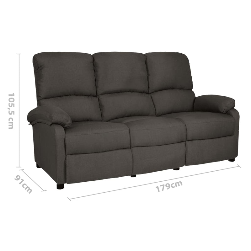 3-Sitzer-Sofa Verstellbar Dunkelgrau Stoff