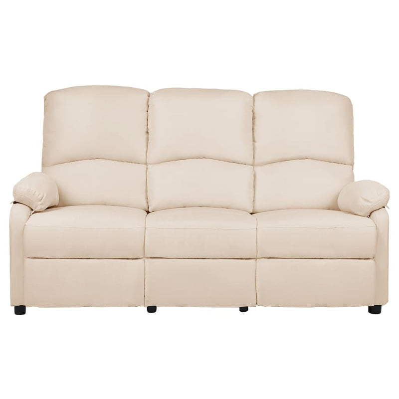 3-Sitzer-Sofa Verstellbar Creme Stoff