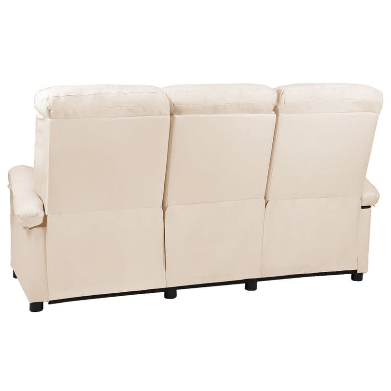 3-Sitzer-Sofa Verstellbar Creme Stoff