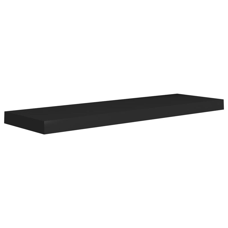 Schweberegale 2 Stk. Schwarz 80x23,5x3,8 cm MDF