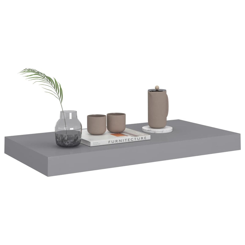 Schweberegale 2 Stk. Grau 50x23x3,8 cm MDF