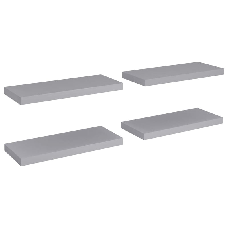 Schweberegale 4 Stk. Grau 60x23,5x3,8cm MDF