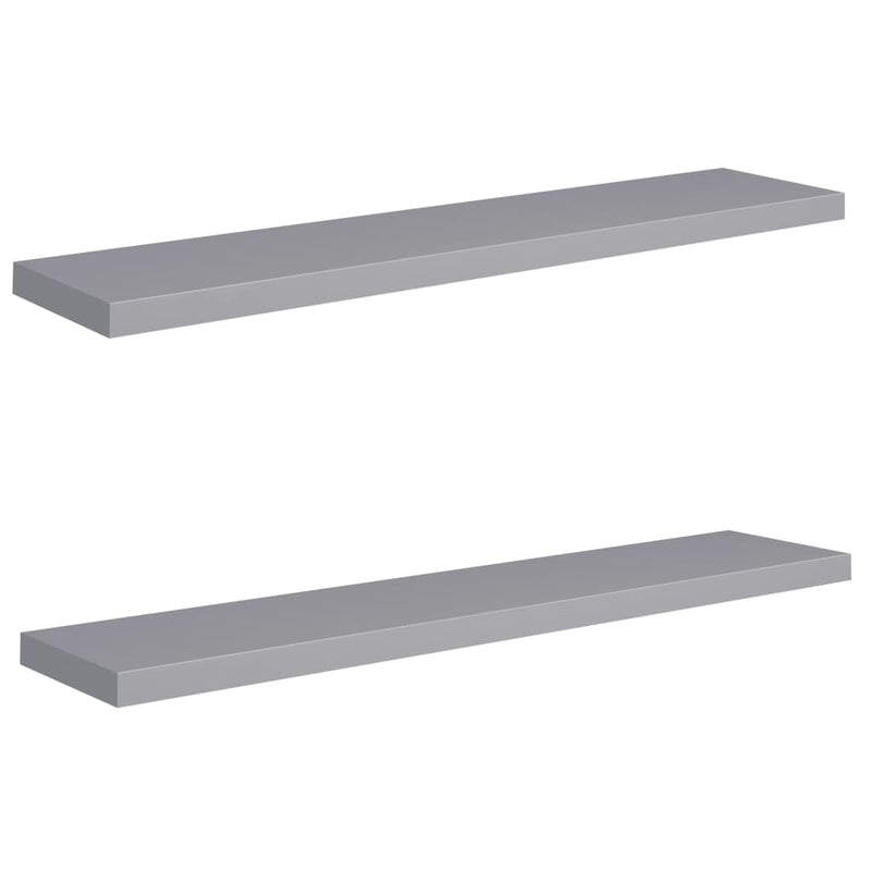 Schwebende Wandregale 2 Stk. Grau 120x23,5x3,8 cm MDF