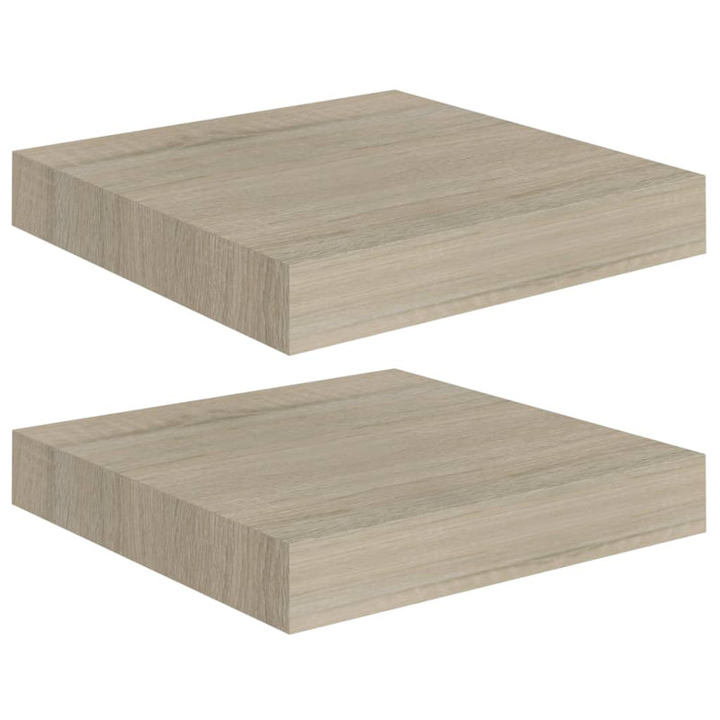 Schwebende Wandregale 2 Stk. Eichefarben 23x23,5x3,8cm MDF