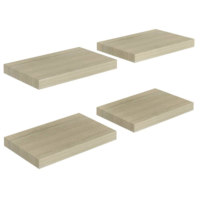 Schwebende Wandregale 4 Stk. Eichefarben 40x23x3,8cm MDF