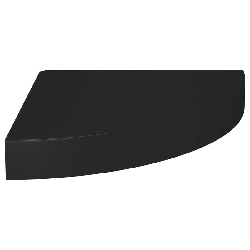 Eck-Schweberegale 2 Stk. Schwarz 25x25x3,8 cm MDF