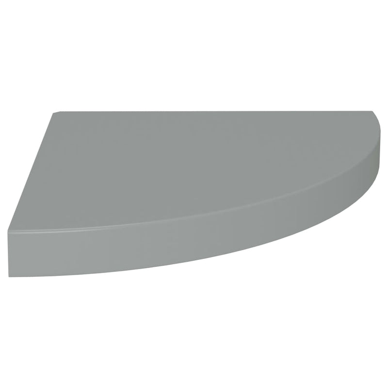 Eck-Schweberegale 2 Stk. Grau 35x35x3,8 cm MDF