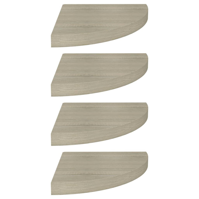 Eck-Schweberegale 4 Stk. Eichen-Optik 35x35x3,8 cm MDF