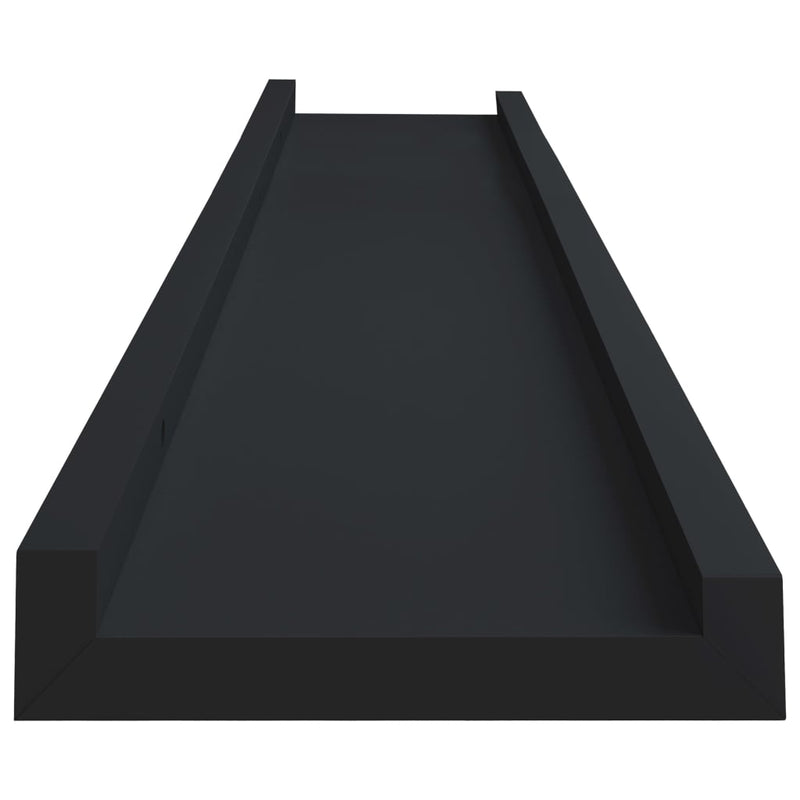 Bilderleisten 2 Stk. Schwarz 80x9x3 cm MDF